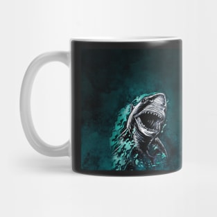 shark - black and white Mug